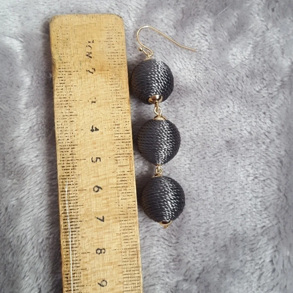 Macy’s statement Grey bon bon earrings NEW